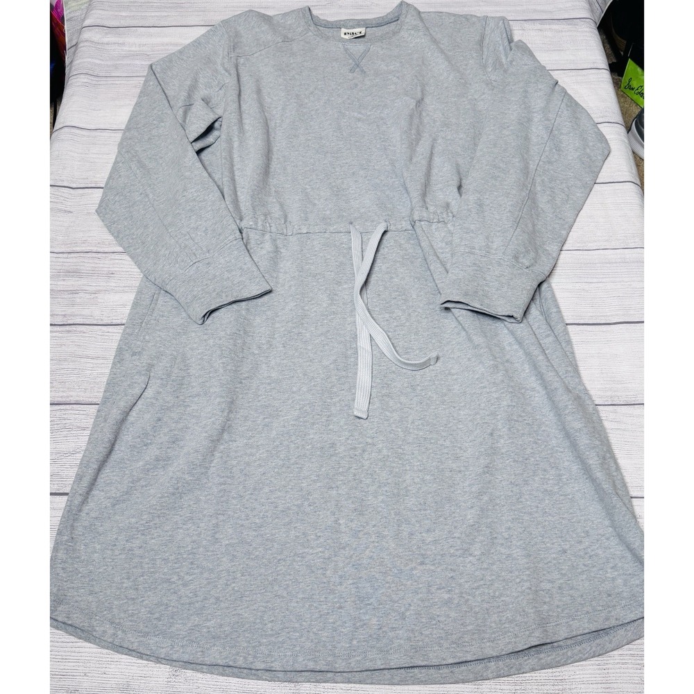 Pact Organic Cotton CloudKnit Sweatshirt Dress XL Heather Gray Grey Minimalist